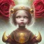 Placeholder: toddler, epic dark queen,tears, majestic, ominous, fire, fiery red roses background, intricate, masterpiece, expert, insanely detailed, 4k resolution, retroanime style, cute big circular reflective eyes, cinematic smooth, intricate detail , soft smooth lighting, soft pastel colors, painted Rena