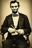 Placeholder: Abraham Lincoln plunging a stake through a vampire's heart vintage photography, beautiful, Tumblr aesthetic, retro vintage style, HD photography, hyperrealism