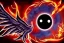 Placeholder: wings, freaky crazy evil eye with wings, laughing, flying, satan wings, dark, terror, horror