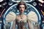 Placeholder: Austrian simbolism, hiper-realistic technicolor Vivien Leigh Princess wears a Star wars futuristic Surrealist fashion gown, ornamental details, in space opera Stanley Kubrick movie style