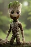 Placeholder: Groot toddler, serious, full body, bokeh, hyper realistic