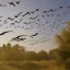 Placeholder: A group of pterosaurs flying in the sky