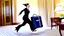 Placeholder: hotel housekeeping running away someone's suitcase