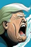 Placeholder: profile of trump with a giant head, angrily screaming.