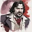 Placeholder: Caricature of smug looking Lazlo Cravensworth vampire played by Matt Berry, color portrait, "What We do in the Shadows" tv show's Matthew Berry, by Carne Griffins, by Russ Mills, dark colors.