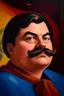 Placeholder: Fat Superman mustache at the casino oil canvas.