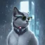 Placeholder: Cyberpunk Portrait of cyborg cat and with cute face, north pole snowing vibe , perfect composition, hyper realistic, super detailed, 8k, high quality, trending art, trending on art station, sharp focus, studio photo, intricate details, highly detailed, by greg rutkowski