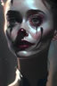 Placeholder: Audrey Hepburn Photorealistic dramatic hyperrealistic criyng clown paint ,Crystal black eyes, elegant, by WLOP,Artgerm,Greg Rutkowski, Beautiful dynamic,shadows,Artstation,concept design art,Octane render,8K