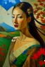 Placeholder: painting of a beautiful woman, art inspired by Artur Tarnowski, Seungmin Kim, Vlad Minguillo, Paul Gauguin and Andrew Wyeth