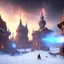 Placeholder: dynamic lighting, Intricately detailed, deep color, Unreal Engine, volumetric lighting, Hell fantasy artwork, nightsky, blue, black, nebulae, fields, abandoned buildings, ruins, cottage,