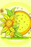 Placeholder: cartoon sun leaves and comes moon