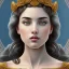 Placeholder: Disney Portrait of Greek Mythology Goddess Athena " with white elegant old greek apparel and Laurel crown.extremely detailed face, ,perfectly centered image,intricate detail.dark hair, sharp dark eyes, bright blue lighting, sarcastic smile, sharp focus hair. alphonse mucha style