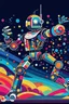 Placeholder: abstract robot dancer electronica music STYLE OF Hiroshi Nagai