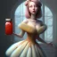 Placeholder: pixar style, realistic painting of a women in dress and a jar jam marmelade in kitchen,volumetric blue sky environment and background, volumetric lighting,dramatic lighting, detailed digital painting, extreme dense and fine fur, anime, ornate, colour-washed colors, elegant, small minutiae, tiny features, particulars, centered, smooth, sharp focus, renderman gofur render, 8k, uhd, detailed eyes, realistic shaded volumetric lighting,caustics,backlight