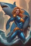 Placeholder: A superhero suit would be sleek and powerful, with a shark-inspired design. It would have a dark blue colour scheme, sharp lines, and a fin-like cape, representing her strength and determination.