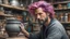 Placeholder: A brilliant potter with wild colored hair in a work shop, 8k, high quality, trending art, trending on artstation, sharp focus, studio photo, intricate details, highly detailed, by tim burton