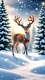 Placeholder: Christmas background for mobile, realistic, 4k, snow, sants and rein deer flying in backgroud