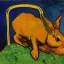 Placeholder: rabbit in animal cage Van Gogh