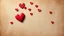 Placeholder: Romantic Hearts On Grungy Background.