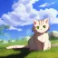 Placeholder: tabby cat animal, anime, ultra-detailed, white background, HD design by makoto shinkai, Granblue Fantasy