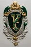 Placeholder: slytherin, crest, majestic, luxury, wealthy, embroidery, letter "V" and "K", gold, silver