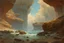 Placeholder: Clouds, rocks, cliffs, rocky land, sci-fi and fantasy, beyond and trascendent, 90's sci-fi movies influence, rodolphe wytsman and charles leickert impressionism paintings