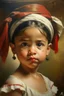 Placeholder: cuban little girl from the front portret painting neoclassism