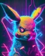 Placeholder: Synthwave Portrait of a Pikachu. Neon lights