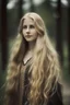 Placeholder: portrait of a beautiful Norwegian woman with super long blond hair, warm-hearted, goddess