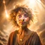 Placeholder: portrait of brown hippie pixie hovering in the underground grove sparkling light dust, in the style of dali, 8k, down-light, soft light, depth of field, photo realism, trending on art station, high detail, smoke and fog