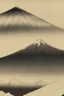 Placeholder: mount fuji, Ukiyo-e painting, highly detailed, black and white