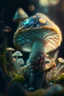 Placeholder: fungoid portrait in fungus garden, little pixies, hi detail, 4k, clear focus, depth of field, color correction, studio quality, backlight