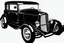 Placeholder: black 1932 ford, black line drawing on white