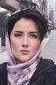 Placeholder: A close up shot of anime lady with scarf