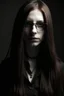Placeholder: Female vampire, with unnatural colored long hair. Grudge style with glasses