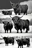 Placeholder: Giant black metal highland cow