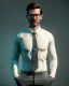 Placeholder: Realistic image, hybrid character, minimal muppet head, man body, human arms and hands, Shirt and tie, concept art, Wes Anderson style, smooth, unreal engine 5, god lights, ray tracing, RTX, lumen lighting, ultra detail, volumetric lighting, 3d, finely drawn, high definition, 4k.
