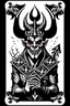 Placeholder: a jack of clubs card depicting a devil holding a human mask, tattoo design
