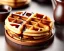 Placeholder: Round waffles with maple syrup