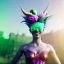 Placeholder: Ultra Realistic photo, medium shot view, drunken sweet dancer irish woman, carnival scene, monster hair, steampunk style. Green hair, confeti, smile, happy, festival, ovnis, gradient color fog. highly detailed, concept art, unreal engine 5, ray tracing, RTX, lumen lighting, ultra detail, volumetric lighting, 3d, finely drawn, high definition, high resolution.