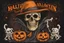 Placeholder: Halloween masterpiece Tee shirt design for Teachers that incorporates classic spooky elements