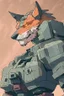 Placeholder: Wolf themed mecha comic style