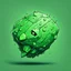 Placeholder: green cartoon asteroid stylized