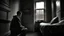 Placeholder: The image portrays a moment of isolation and reserve, with a young man sitting alone in his room. The young man's face is marked by a focused and contemplative expression, and it is evident that he is holding himself tightly, perhaps as a reaction to his fears or hesitations about facing the outside world. The young man might be embracing that moment as a shield or barrier, reflecting his need for protection or his desire to distance himself from uncomfortable situations. The room could be quie