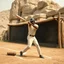 Placeholder: Baseball batting practice in ancient Mesopotamia