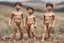 Placeholder: Plastic naked boy dolls that are located in the plains and hills. like oil painting