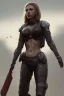 Placeholder: full body, Scarlett Johansson identify face, leather armour , big busty , pintura, ,details,texture,8k quality, florest, Minimalism, Romanticism, Expressionism, Impressionism