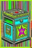 Placeholder: Vintage pop art style, jewish donation box, Tzedakah