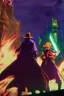 Placeholder: Adventurer party standing before a castle