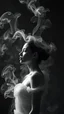 Placeholder: Female form formed from white smoke